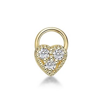 Lila Moon 10k Gold Lab-Grown Diamond Accent Heart Nose Stud