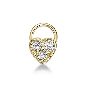 Lila Moon 10k Gold Lab-Grown Diamond Accent Heart Nose Stud