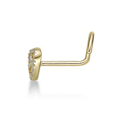 Lila Moon 10k Gold Lab-Grown Diamond Accent Heart Nose Stud