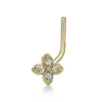 Lila Moon 14k Gold Lab-Grown Diamond Accent Curved Nose Stud