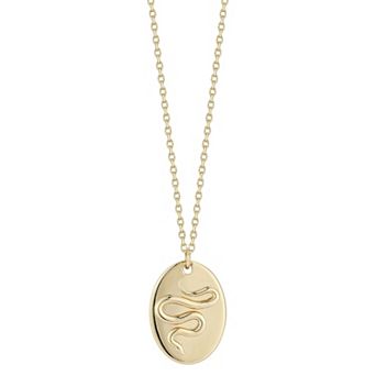 LUMINOR GOLD 14k Gold 3D Snake Pendant Necklace