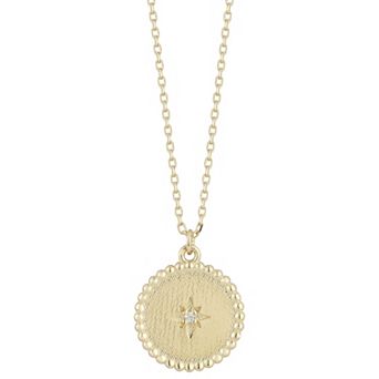 LUMINOR GOLD 14k Gold Diamond Accent Star Medallion Necklace