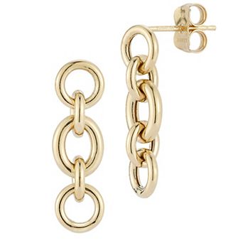 LUMINOR GOLD 14k Gold Rolo Link Drop Earrings