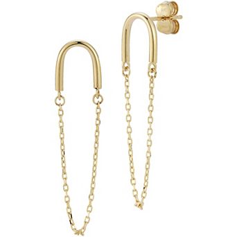 LUMINOR GOLD 14k Gold Wired Chain Drop Earrings