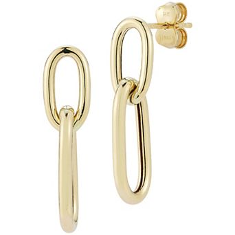 LUMINOR GOLD 14k Gold Duo Drop Link Earrings