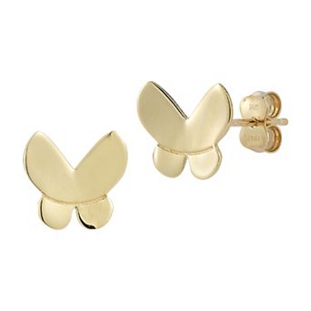 LUMINOR GOLD 14k Gold Butterfly Stud Earrings