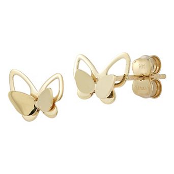 LUMINOR GOLD 14k Gold Butterfly Stud Earrings