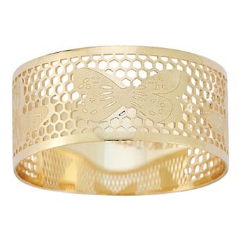 LUMINOR GOLD 14k Gold Mesh Butterfly Cigar Band Ring