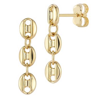 LUMINOR GOLD 14k Gold Mariner Link Drop Earrings
