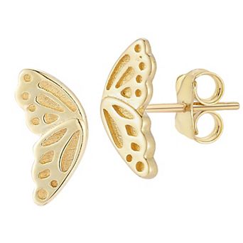 LUMINOR GOLD 14k Gold Butterfly Stud Earrings