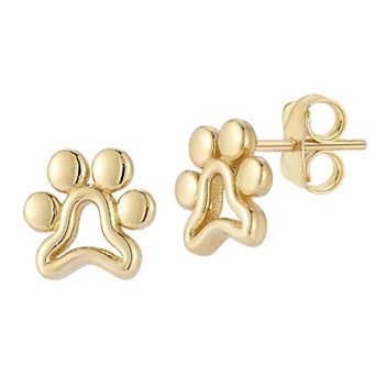 LUMINOR GOLD 14k Gold Paw Stud Earrings