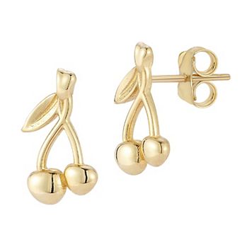 LUMINOR GOLD 14k Gold Cherry Stud Earrings
