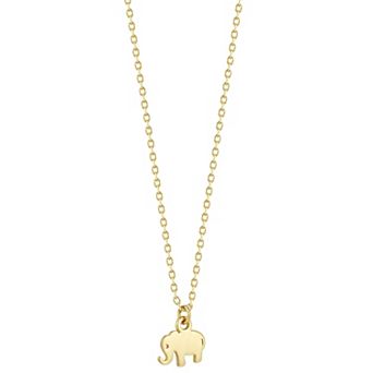 LUMINOR GOLD 14k Gold Tiny Elephant Pendant Necklace