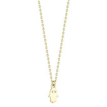 LUMINOR GOLD 14k Gold Tiny Hamsa Pendant Necklace