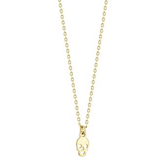 LUMINOR GOLD 14k Gold Tiny Skull Pendant Necklace