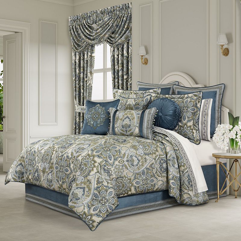 Five Queens Court Anzalone Comforter Set or Euro Sham, Blue