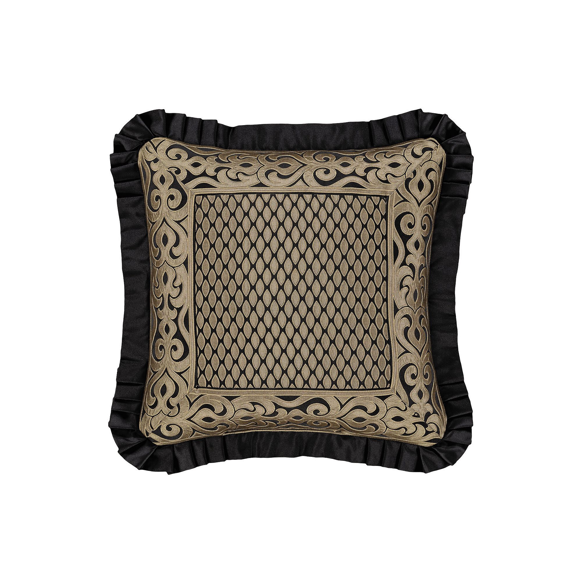 Five Queens Court Blythe Square Decorative Throw Pillow, Black