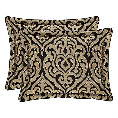 Five Queens Court Blythe Black & Gold Comforter Set or Euro Sham