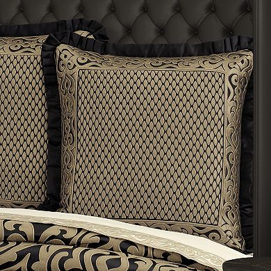 Five Queens Court Blythe Black & Gold Comforter Set or Euro Sham