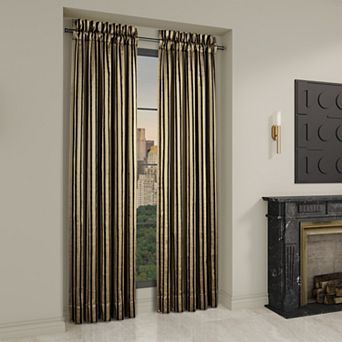 Five Queens Court Charleston Black Set of 2 Window Curtain Panels