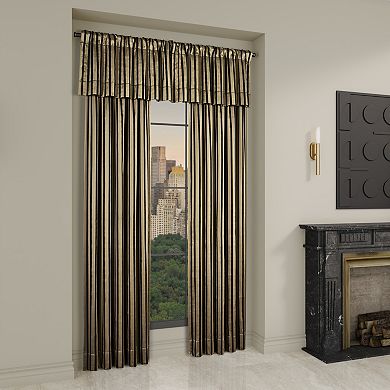 Five Queens Court Charleston Black Set of 2 Window Curtain Panels
