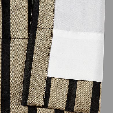 Five Queens Court Charleston Black Set of 2 Window Curtain Panels