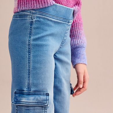 Girls 6-20 SO® Pull On Wide Leg Cargo Jeans