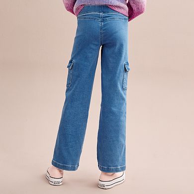 Girls 6-20 SO® Pull On Wide Leg Cargo Jeans