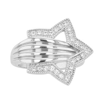 Rosabella Sterling Silver Cubic Zirconia Star Ring