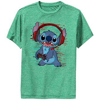 Disney's Lilo & Stitch Glitchy Gamer Stitch Performance Boys 8-20 Graphic Tee