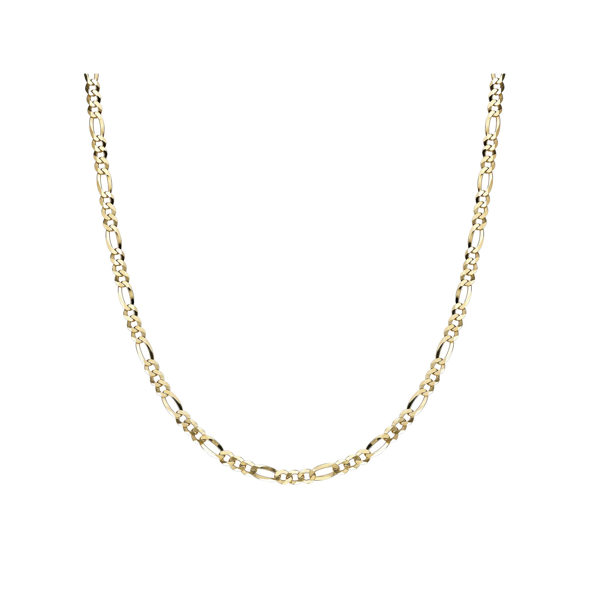 Mens LYNX 14k Gold Over Silver 4.4mm Flat Figaro Chain Necklace, Size: 20