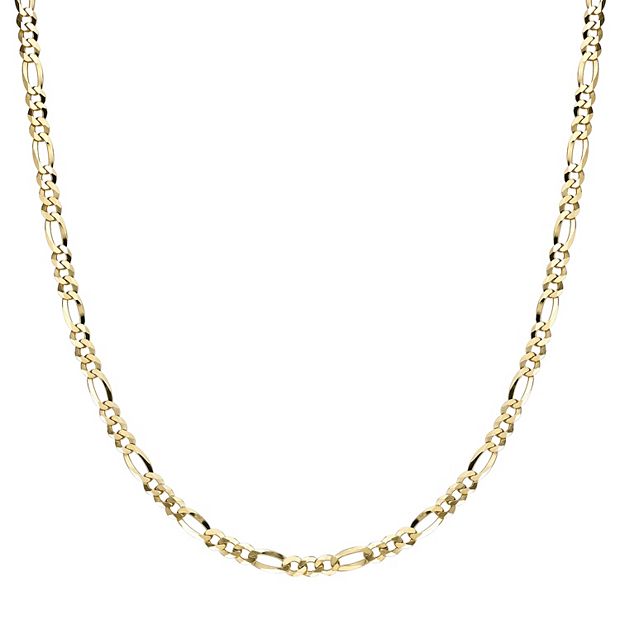 Men's LYNX 14k Gold Over Silver 4.4mm Flat Figaro Chain Necklace