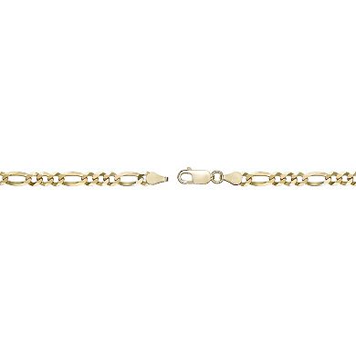 Men's LYNX 14k Gold Over Silver 4.4mm Flat Figaro Chain Necklace