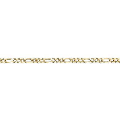 Men's LYNX 14k Gold Over Silver 4.4mm Flat Figaro Chain Necklace