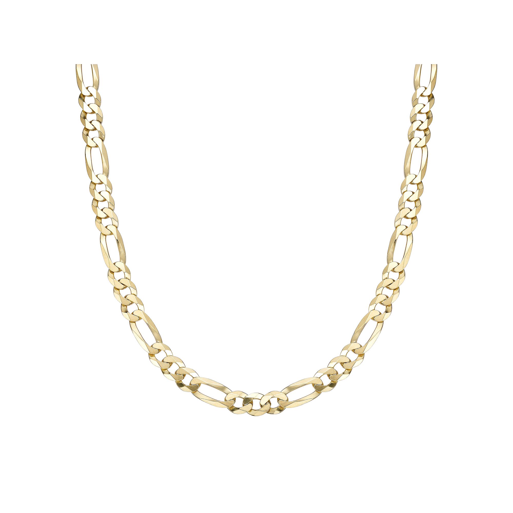 Mens LYNX 14k Gold Over Silver 8mm Flat Figaro Chain Necklace, Size: 22
