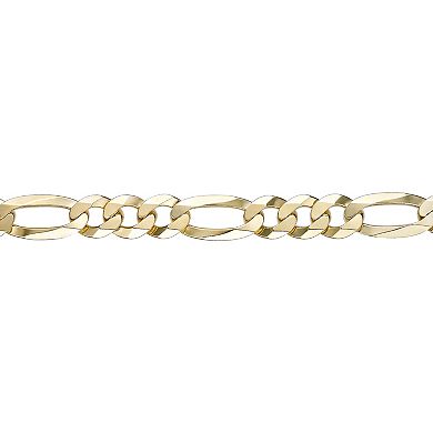 Men's LYNX 14k Gold Over Silver 10mm Flat Figaro Chain Necklace