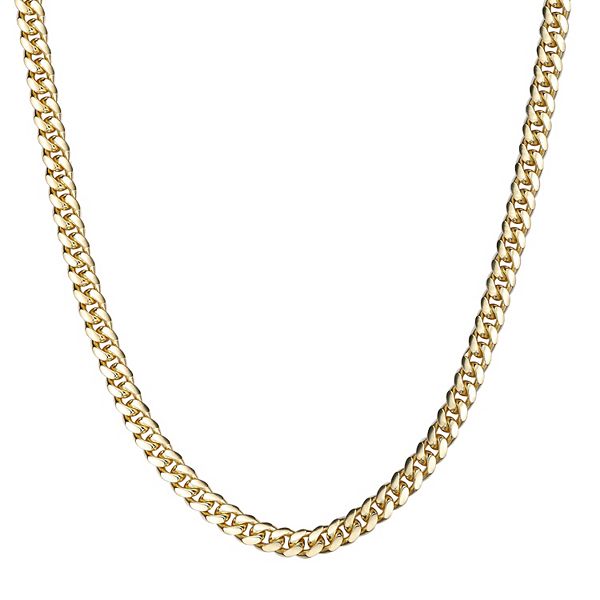 Men's LYNX 14k Gold Over Silver 6.4mm Miami Cuban Chain Necklace