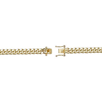 Men's LYNX 14k Gold Over Silver 6.4mm Miami Cuban Chain Necklace