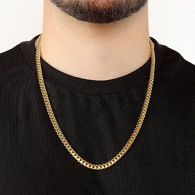 Men's LYNX 14k Gold Over Silver 6.4mm Miami Cuban Chain Necklace