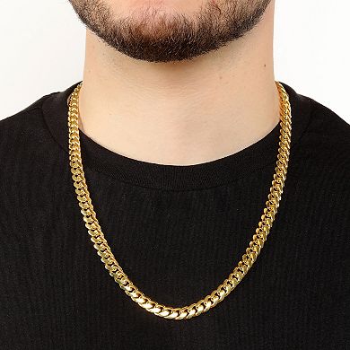 Men's LYNX 14k Gold Over Silver 8.6mm Miami Cuban Chain Necklace