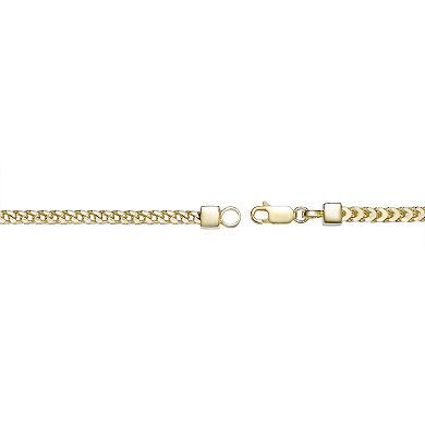 Men's LYNX 14k Gold Over Silver 3mm Franco Chain Necklace