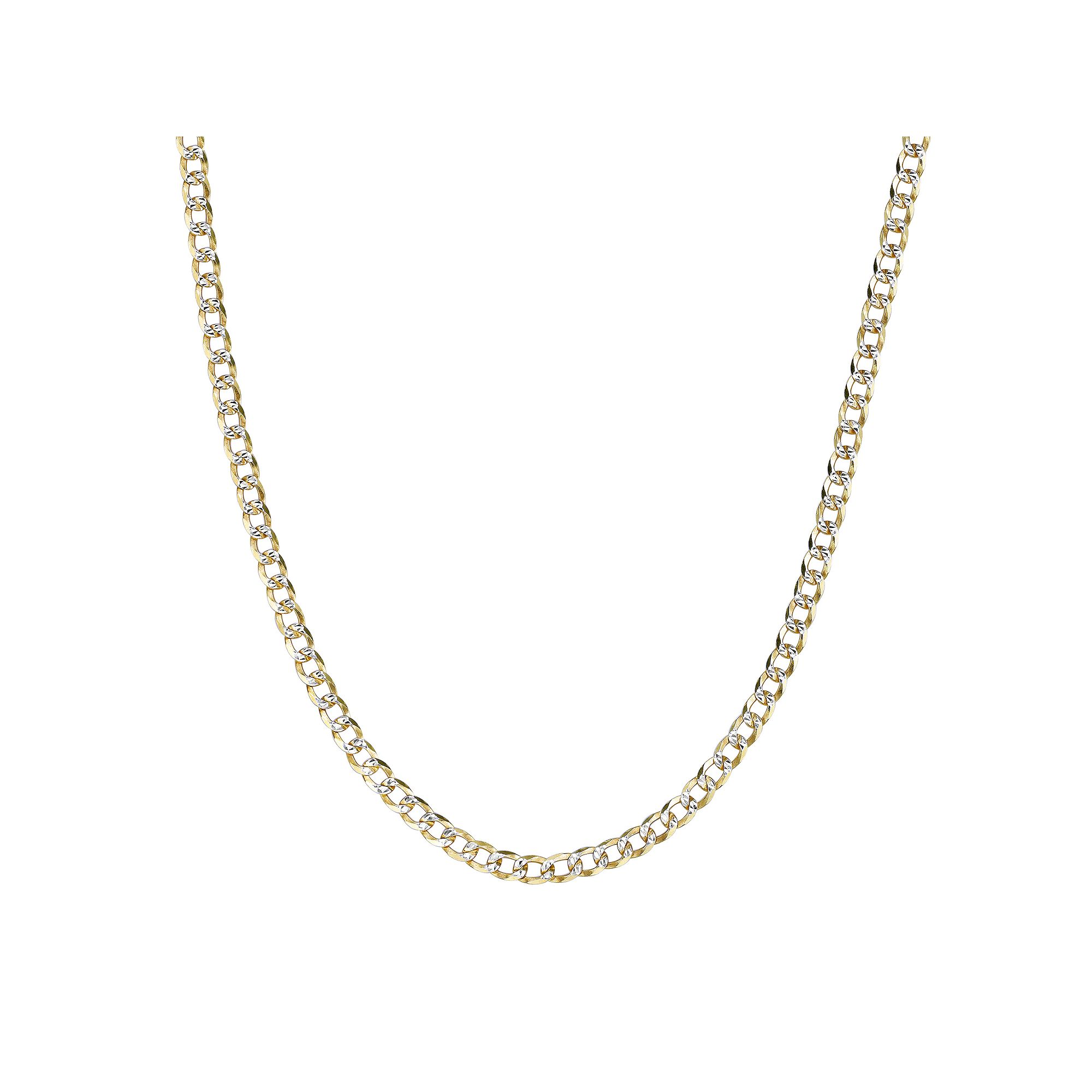 Mens LYNX 14k Gold Over Silver 4.3mm Pave Cuban Chain Necklace, Size: 26