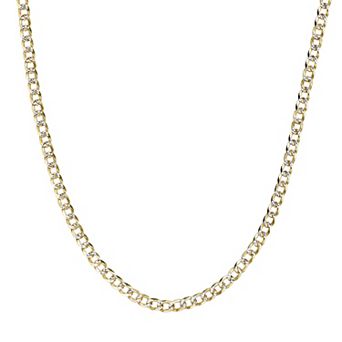 Men's LYNX 14k Gold Over Silver 4.3mm Pave Cuban Chain Necklace
