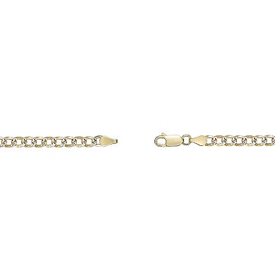 Men's LYNX 14k Gold Over Silver 4.3mm Pave Cuban Chain Necklace