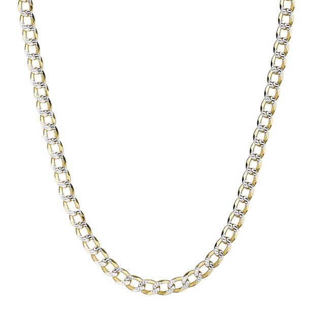 Men s Lynx 14K Gold Over Silver 6.4mm Pave Cuban Chain Necklace Size 20