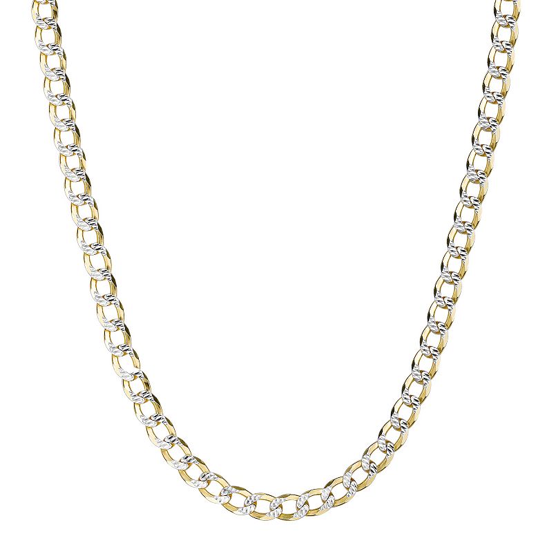Men's LYNX 14k Gold Over Silver 6.4mm Pave Cuban Chain Necklace