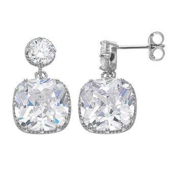 Rosabella Sterling Silver Cubic Zirconia Dangle Earrings