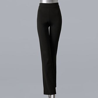 Women's Simply Vera Vera Wang Mid-Rise Pull-On Ponte Bootcut Pants in Regular & Plus Size