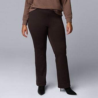Women's Simply Vera Vera Wang Mid-Rise Pull-On Ponte Bootcut Pants in Regular & Plus Size