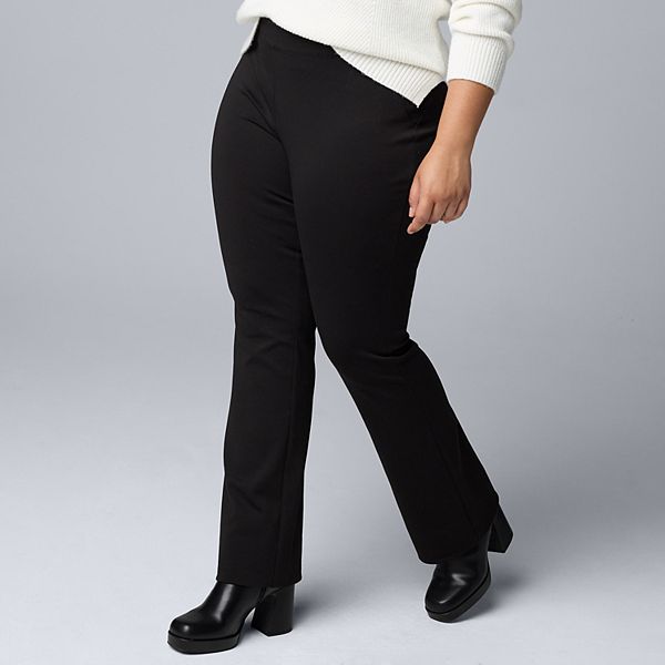 Plus Size Simply Vera Vera Wang Mid Rise Pull On Ponte Pants